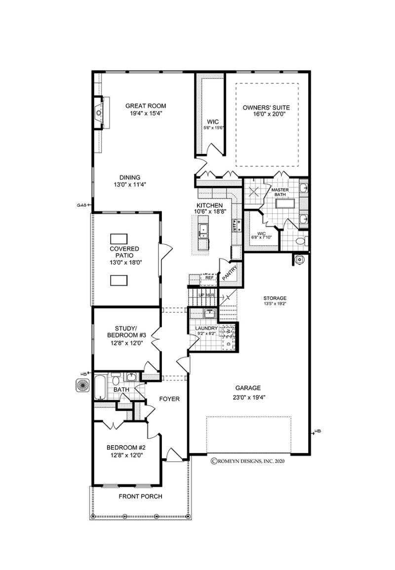 First floorplan of the available Madison SP homeplan at Marlowe in Woodstock.